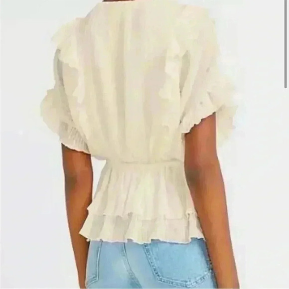 Express Cream Ruffle Blouse - Picture 2 of 3